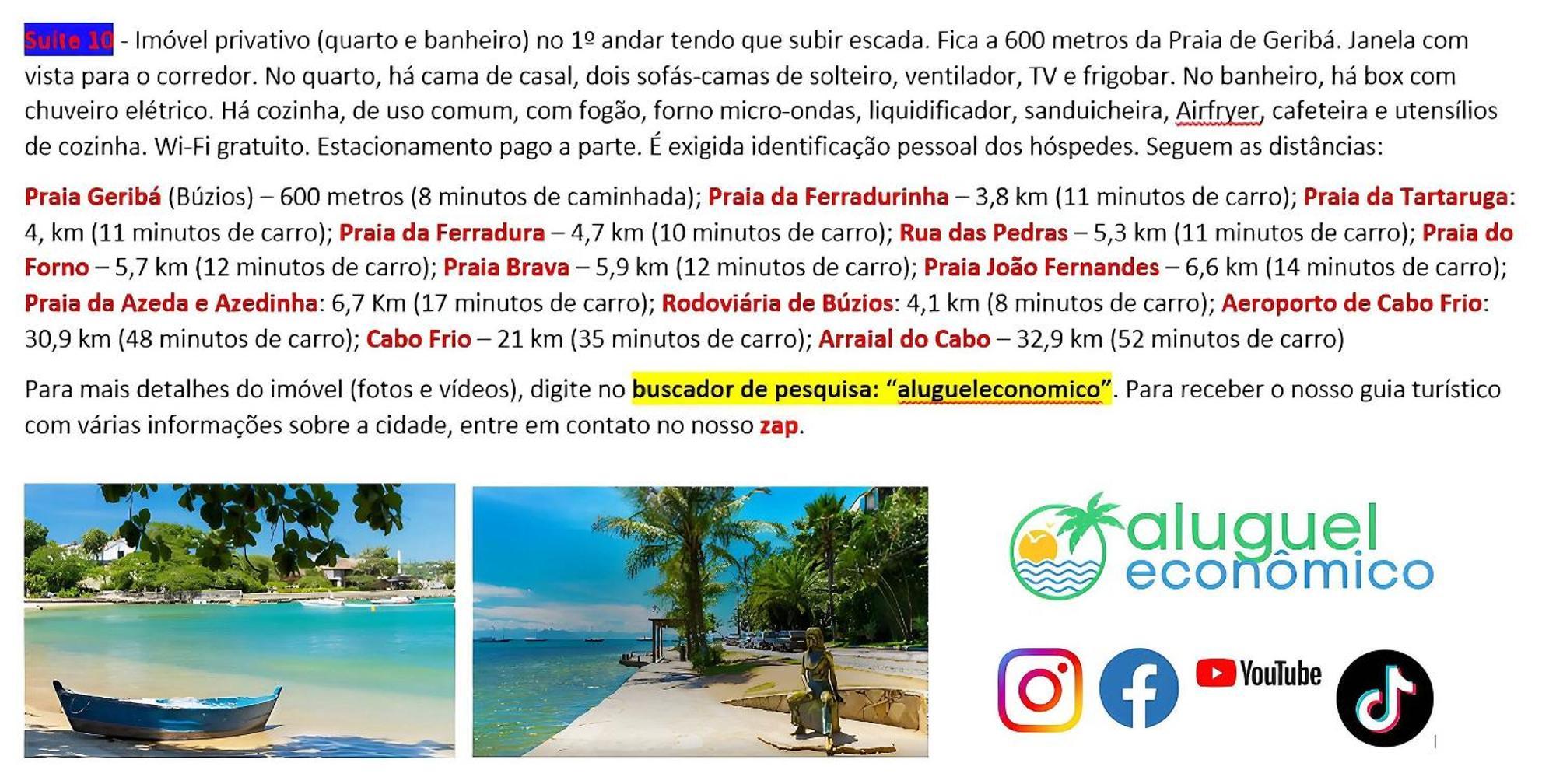 Buzios - Geriba - Suites - Aluguel Economico Kültér fotó