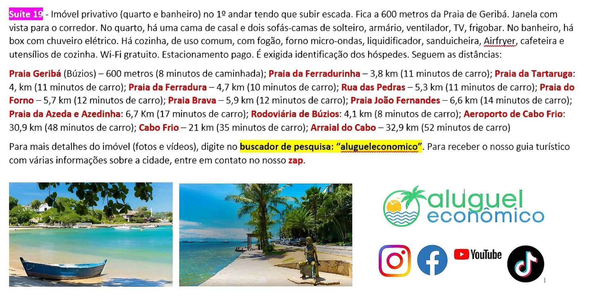 Buzios - Geriba - Suites - Aluguel Economico Kültér fotó