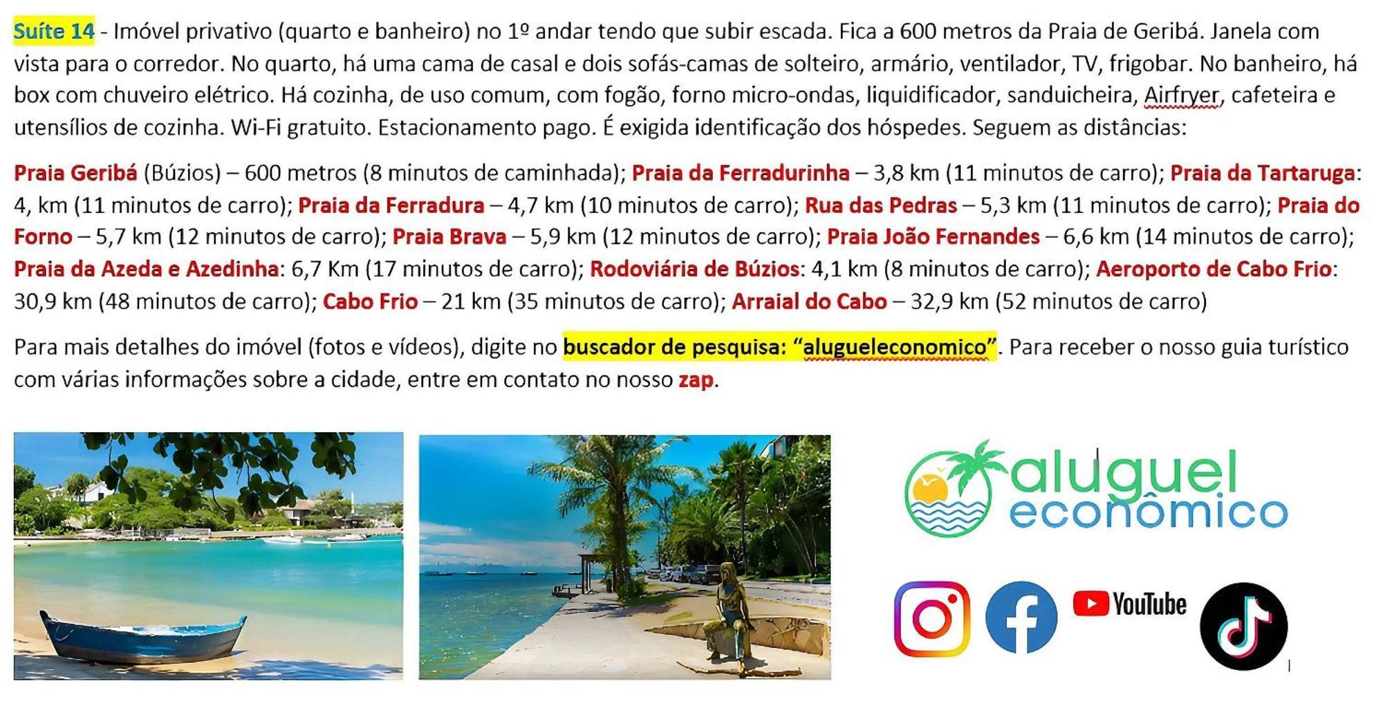Buzios - Geriba - Suites - Aluguel Economico Kültér fotó