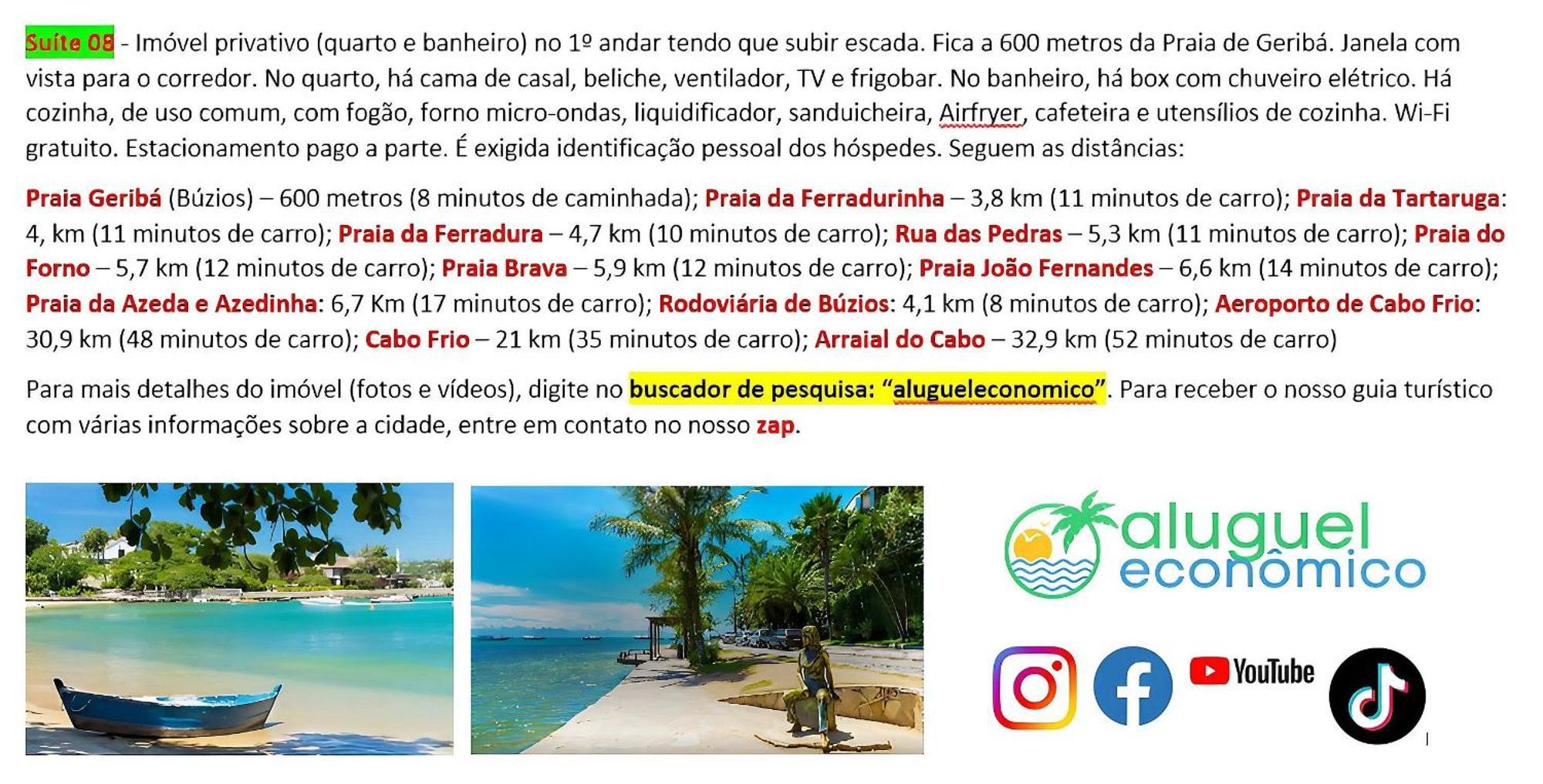Buzios - Geriba - Suites - Aluguel Economico Kültér fotó