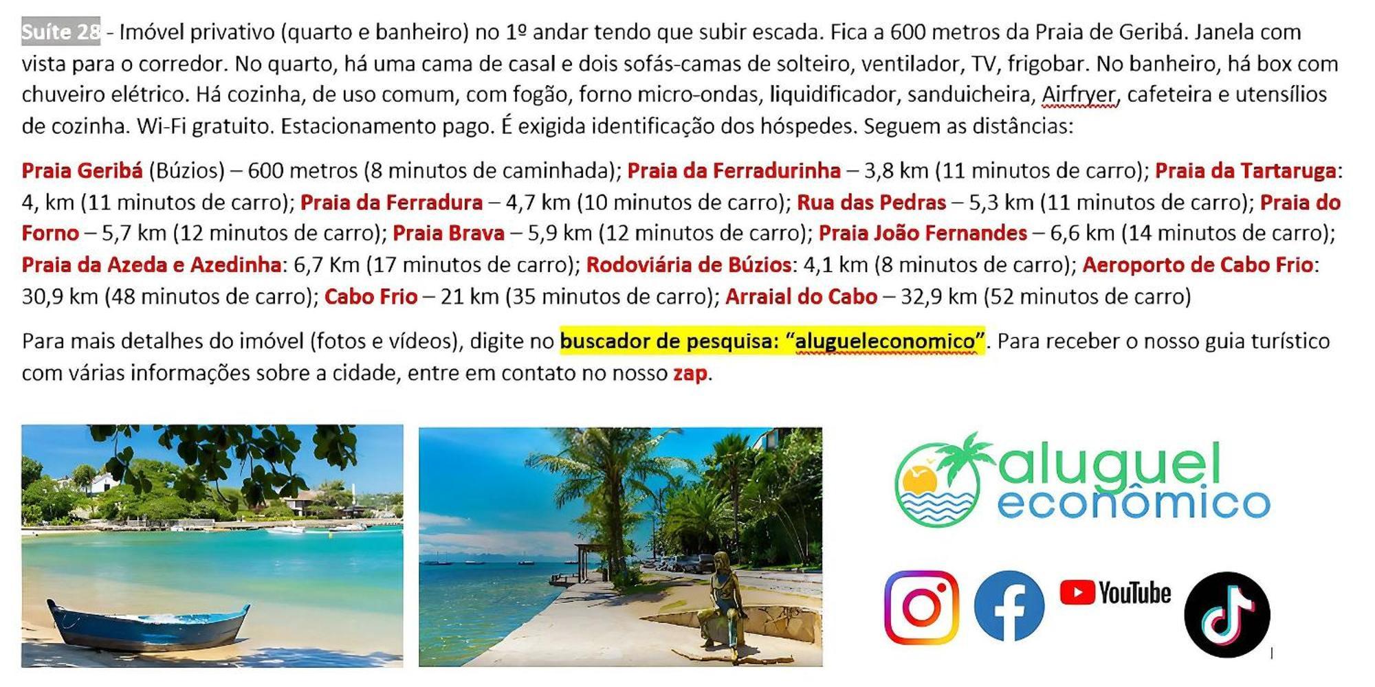 Buzios - Geriba - Suites - Aluguel Economico Kültér fotó