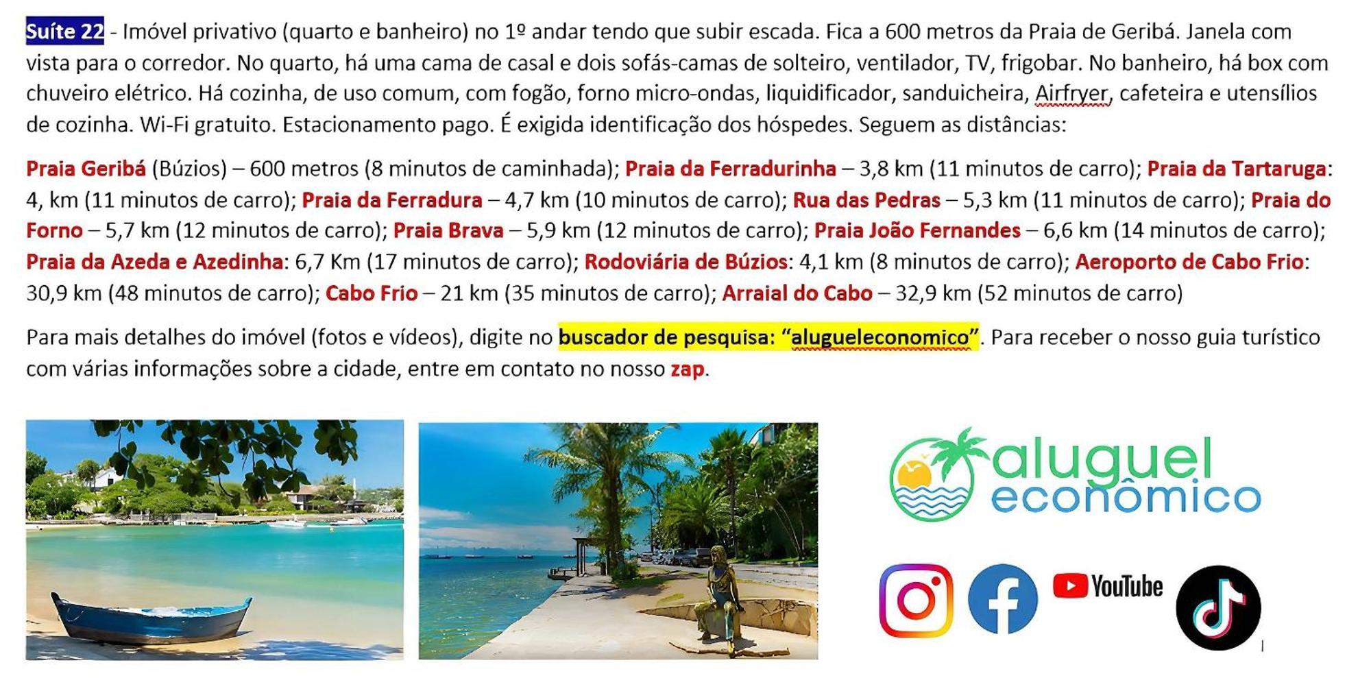 Buzios - Geriba - Suites - Aluguel Economico Kültér fotó