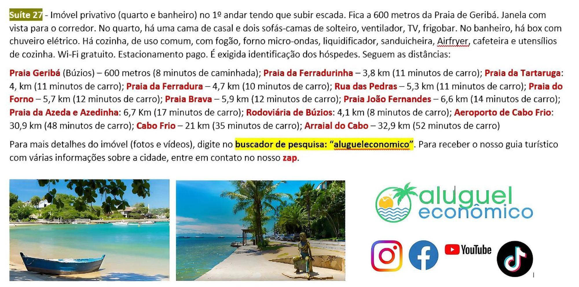 Buzios - Geriba - Suites - Aluguel Economico Kültér fotó