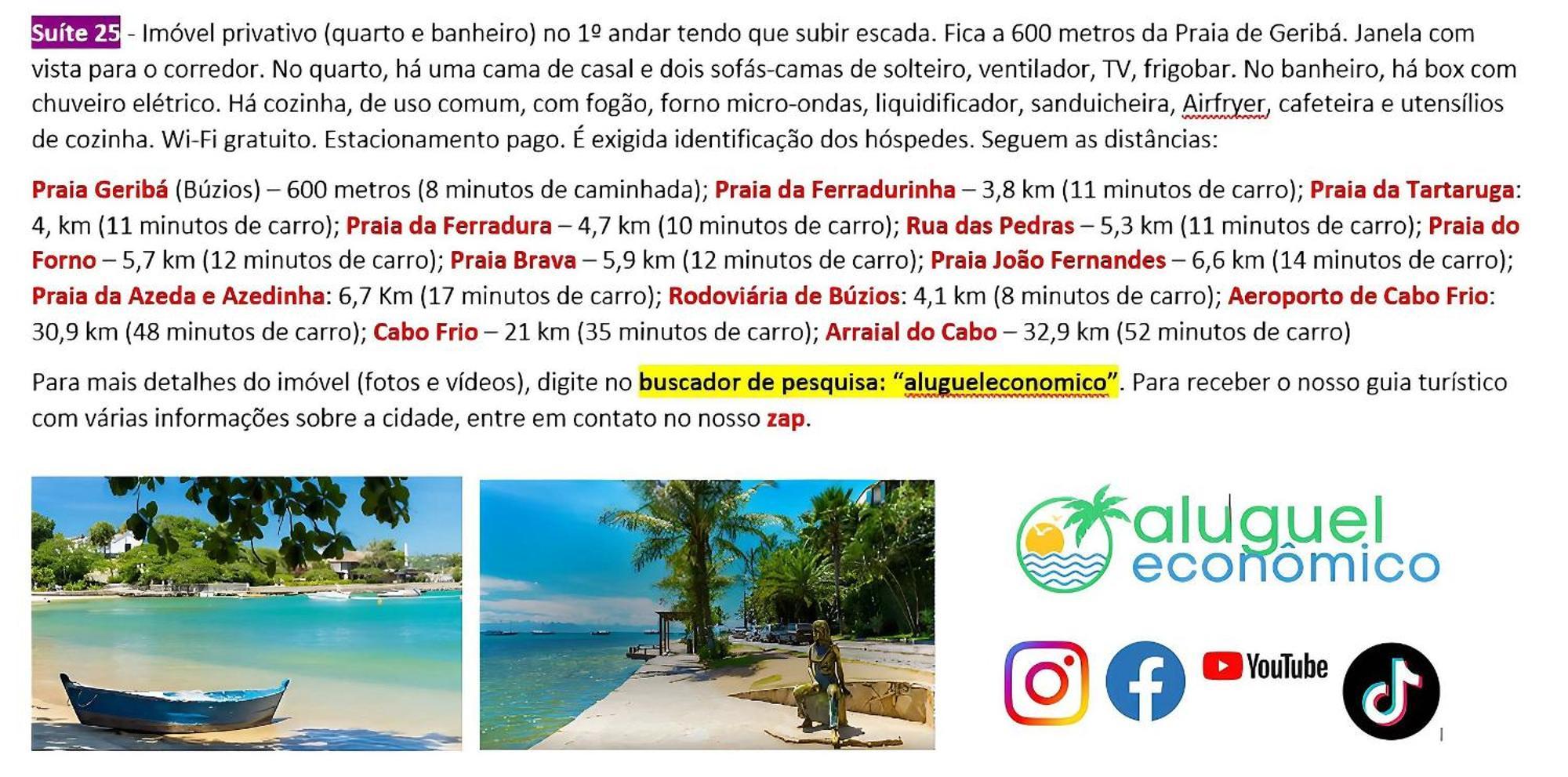 Buzios - Geriba - Suites - Aluguel Economico Kültér fotó