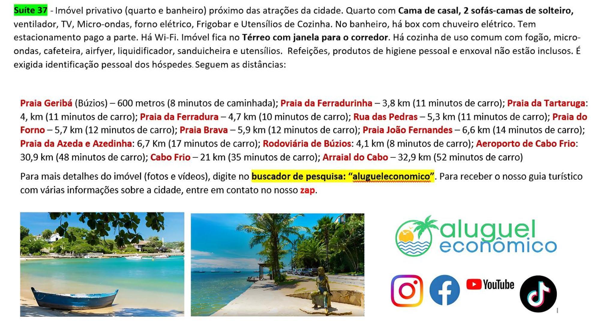 Buzios - Geriba - Suites - Aluguel Economico Kültér fotó