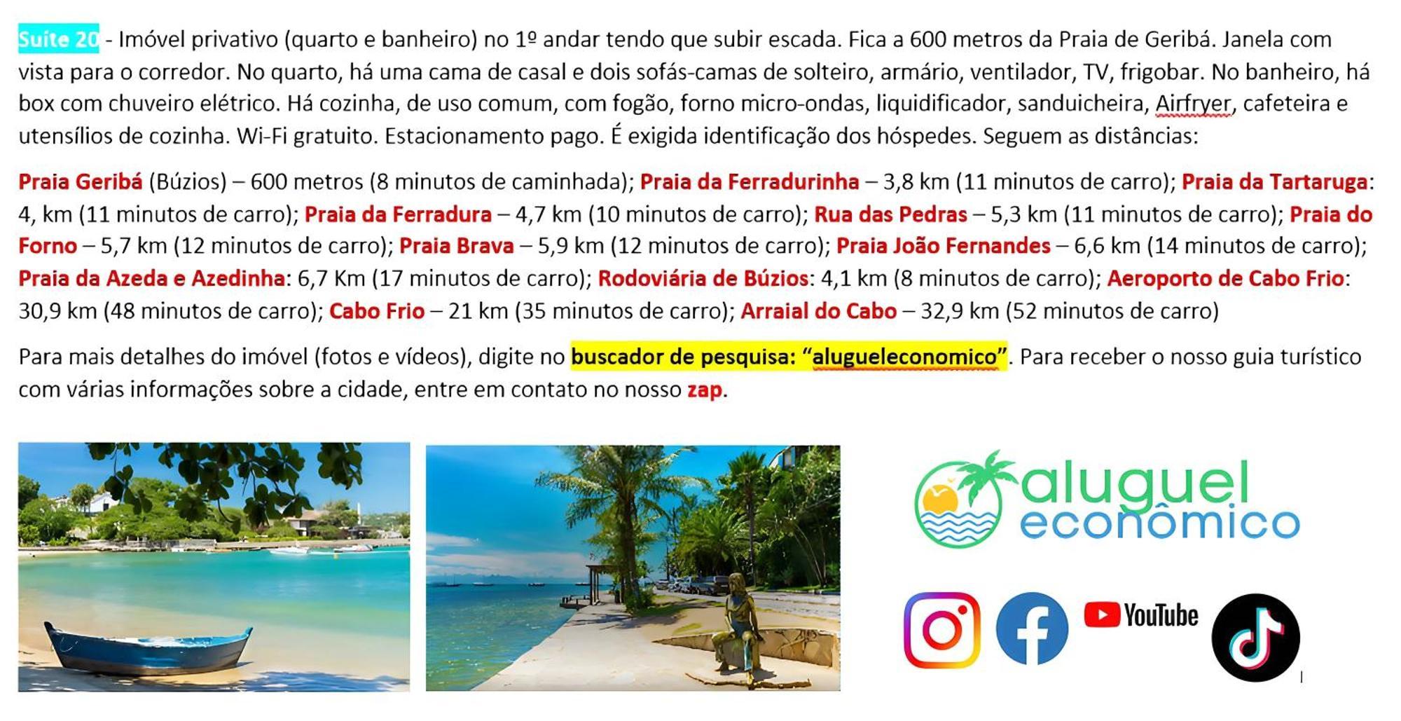 Buzios - Geriba - Suites - Aluguel Economico Kültér fotó